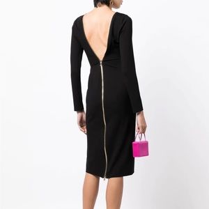 L’Agence Black Zip Up Open Back Dress Small S